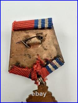 Rare Chinese 1936 Xi'an Incident Commemorative Bronze Medal with Ribbon