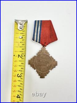 Rare Chinese 1936 Xi'an Incident Commemorative Bronze Medal with Ribbon