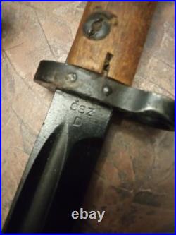 Rare Czech WW1-WW2 Mauser Service Bayonet With Scabbard