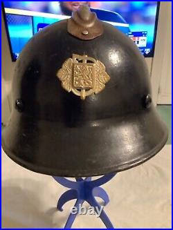 Rare Czechoslovakia Republic, Fire Brigade M29 Steel Helmet, 1920's era