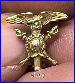 Rare Early 1915 USMA United States Military Academy West Point 10kt Gold Pin