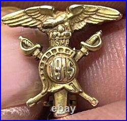 Rare Early 1915 USMA United States Military Academy West Point 10kt Gold Pin