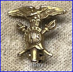 Rare Early 1915 USMA United States Military Academy West Point 10kt Gold Pin