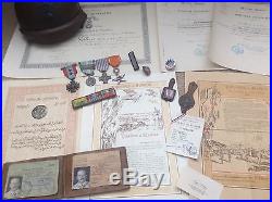 Rare French Foreign Legion Medal & Document Group 1920's 1940s. 1er REC