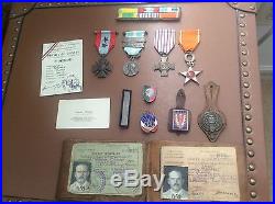 Rare French Foreign Legion Medal & Document Group 1920's 1940s. 1er REC