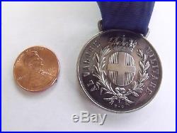 Rare Original Italy Al Valore Silver Militare Medal Spanish CIVIL War 1937