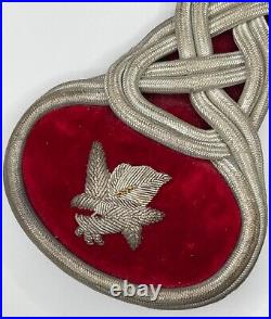 Rare Original Knights Pythias Silver Shoulder Knot Epaulette Us Army 1872 Style