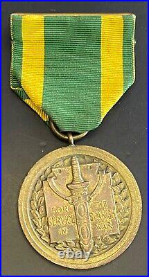 Rare Original Official Issue Us Army Spanish War Campaign Medal Rim Number 28204