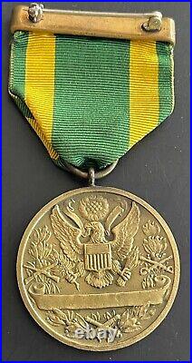 Rare Original Official Issue Us Army Spanish War Campaign Medal Rim Number 28204