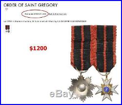 Rare Original Order of Saint Gregory, Grand Cross Set, 1 st Class, 1831