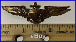 Rare Original Pre Ww2 Usn Navy Aviator Pilot Wings Badge Pin 7.7 Grams 2 3/4