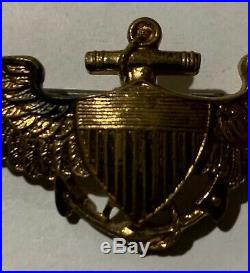 Rare Original Pre Ww2 Usn Navy Aviator Pilot Wings Badge Pin 7.7 Grams 2 3/4