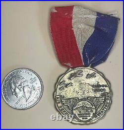 Rare Original Us 1931 Biplane Medal Air Defense Aviation Day Boston Usaaf Pilot