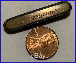Rare Original Us Navy Uss Arizona Good Conduct Medal Bar 1928 Numbered