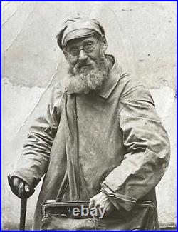 Rare! Post-ww1 German Man During The Great Depression 1932 Photo Postcard Rppc