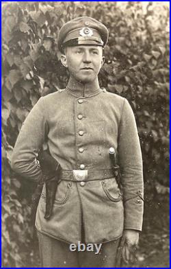 Rare! Post-ww1 German Übergangsheer Armed Soldier Hamburg 1920 Photo Postcard