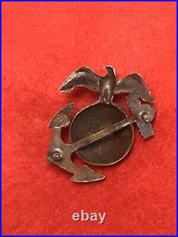 Rare Pre WW2 USMC Officer NS Meyers Fire Bronze Marked Droop Wing EGA