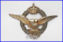 Rare Royal Yugoslav Pilots Badge, by Kovnica Sorlini, Silver gilt, hallmarked