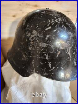 Rare Spanish Civil War M1934 Helmet withliner and badge of Franco's Army