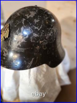 Rare Spanish Civil War M1934 Helmet withliner and badge of Franco's Army