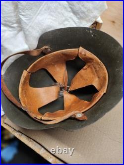 Rare Spanish Civil War M1934 Helmet withliner and badge of Franco's Army
