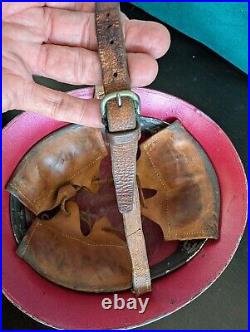 Rare Swedish Army Steel Helmet/ Casque WithInsignia, Leather Lining, Chin Strap