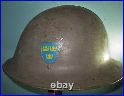 Rare Swedish M23 army steel helmet casque Stahlhelm casco elmo m WW2 WW1