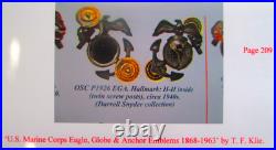 Rare USMC Eagle Globe & Anchor Officer Roll Collar Ornament, H&H, Droop Wing, NR