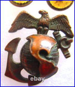 Rare USMC Eagle Globe & Anchor Officer Roll Collar Ornament, H&H, Droop Wing, NR