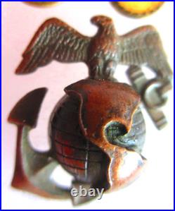 Rare USMC Eagle Globe & Anchor Officer Roll Collar Ornament, H&H, Droop Wing, NR