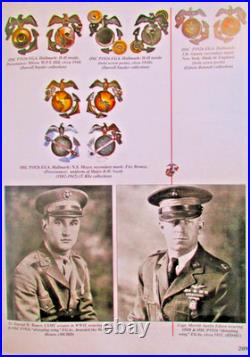 Rare USMC Eagle Globe & Anchor Officer Roll Collar Ornament, H&H, Droop Wing, NR