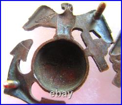 Rare USMC Eagle Globe & Anchor Officer Roll Collar Ornament, H&H, Droop Wing, NR