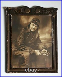 Rare Vintage 1920's Real Studio Photograph of Lt James Jimmy Doolittle Framed