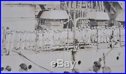 Rare WW1 WW2 Era Yard Long Commissioning of the USS Colorado Battleship 1923