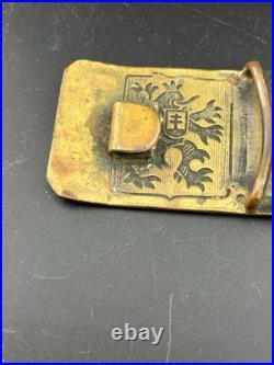Rare WWII Czech Brass Lion Military Belt Buckle Free Shipping Estate Fresh