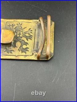 Rare WWII Czech Brass Lion Military Belt Buckle Free Shipping Estate Fresh