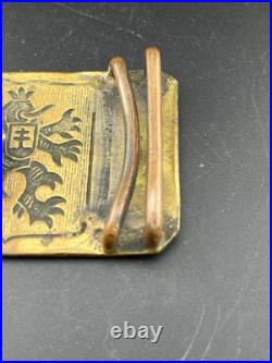 Rare WWII Czech Brass Lion Military Belt Buckle Free Shipping Estate Fresh