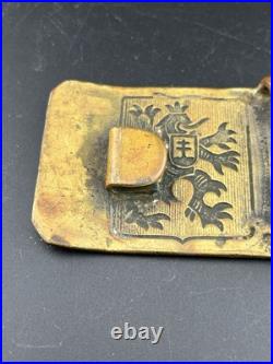 Rare WWII Czech Brass Lion Military Belt Buckle Free Shipping Estate Fresh