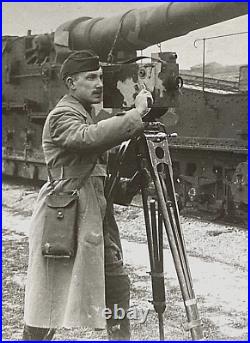 Rare! Ww1 Us Army Signal Corps Cinematographer Films French Railway Gun Photo