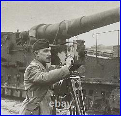 Rare! Ww1 Us Army Signal Corps Cinematographer Films French Railway Gun Photo