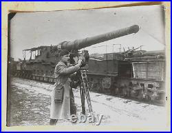 Rare! Ww1 Us Army Signal Corps Cinematographer Films French Railway Gun Photo