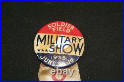 Rare pre WW2 Soldier Field Military Air Show Officials Badge Pin Ribbon 1938