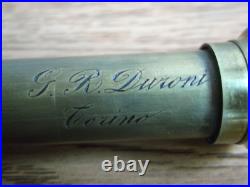 Rare vintage G. R. DURONI CORINO six fold brass portable pocket telescope (WWI)