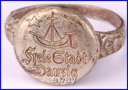 Ring Free City of Danzig 1920-1939 German Freie Stadt Danzig Pre WW2 wwII Button