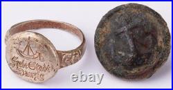 Ring Free City of Danzig 1920-1939 German Freie Stadt Danzig Pre WW2 wwII Button