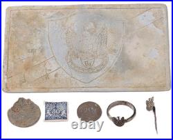 Ring Poland WW1 wwI WW2 wwII Metal postcard Trench art Stickpin Coin 20 groszy