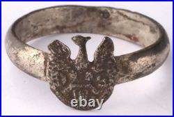 Ring Poland WW1 wwI WW2 wwII Metal postcard Trench art Stickpin Coin 20 groszy