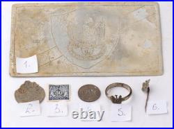 Ring Poland WW1 wwI WW2 wwII Metal postcard Trench art Stickpin Coin 20 groszy