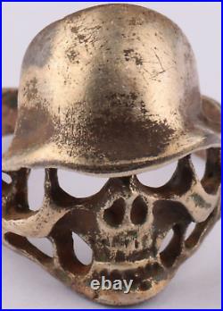 Ring SKULL Bones HELMET Stahlhelm Special FORCE ww1 WWI ww2 WWII Shock TROOPs DE