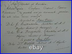 Romania 1885 Crown Order Grand Cross Document Hand Signed King Carol I Rare